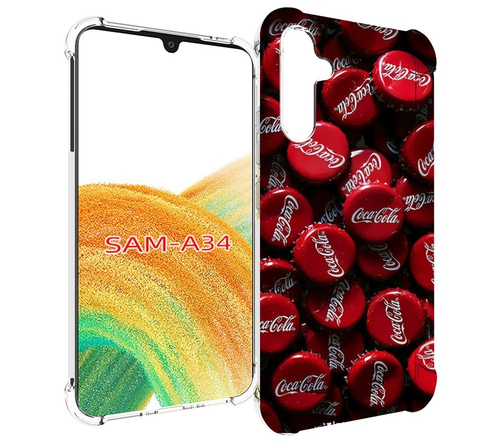 

Чехол MyPads крышки от кокаколы для Samsung Galaxy A34, Tocco