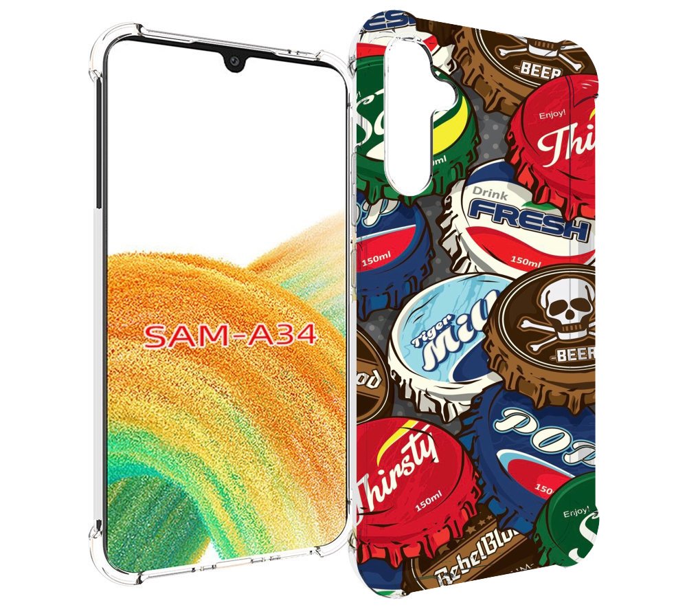 

Чехол MyPads крышки от баночек для Samsung Galaxy A34, Tocco