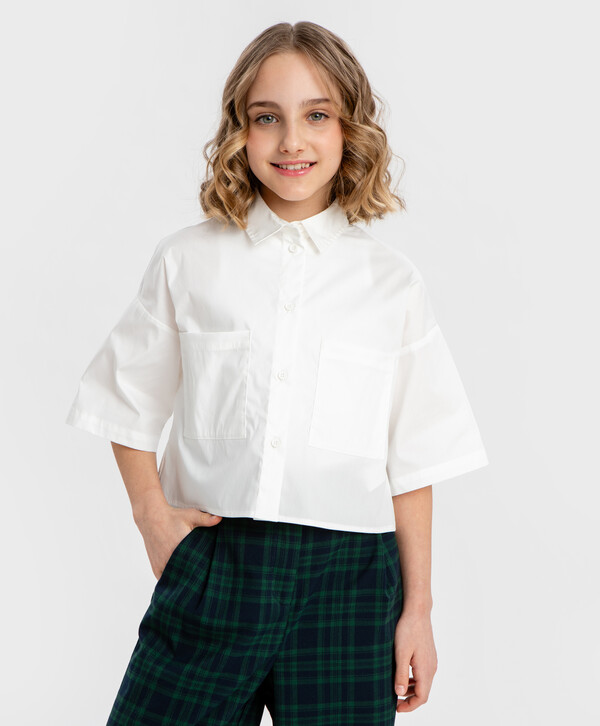 

Блузка детская Button Blue 224BBGS22400200, белый, 134, 224BBGS22400200