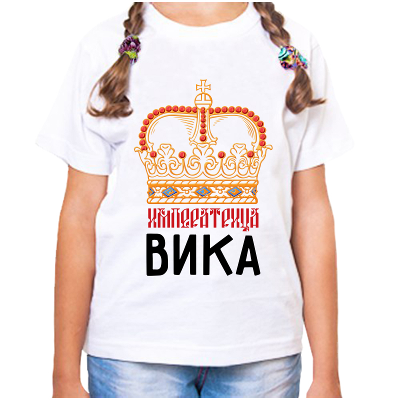 

Футболка девочке белая 30 р-р императрица вика, Белый, fdd_imperatrica_vika