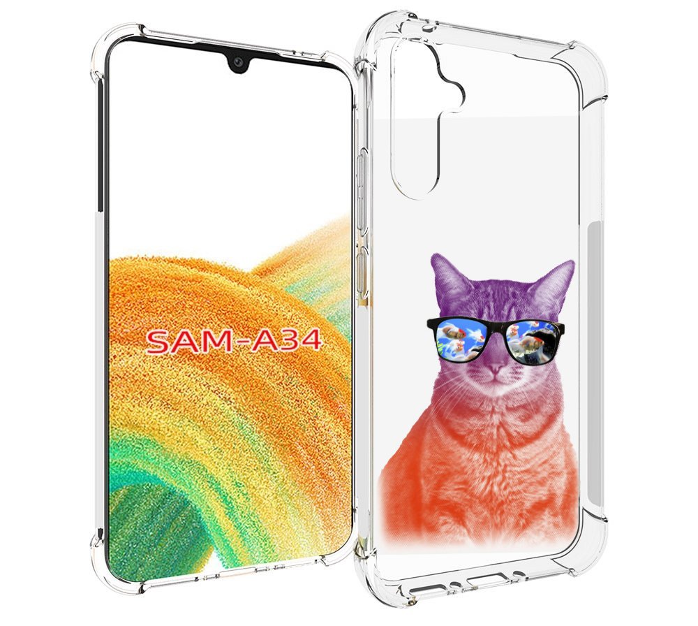 

Чехол MyPads крутой кот-2 для Samsung Galaxy A34, Tocco