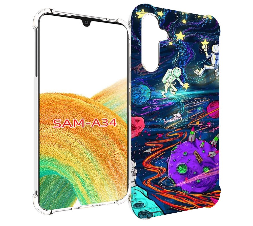 

Чехол MyPads красочный космос для Samsung Galaxy A34, Tocco