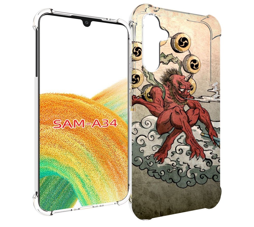 

Чехол MyPads красный чертик на облаке для Samsung Galaxy A34, Tocco