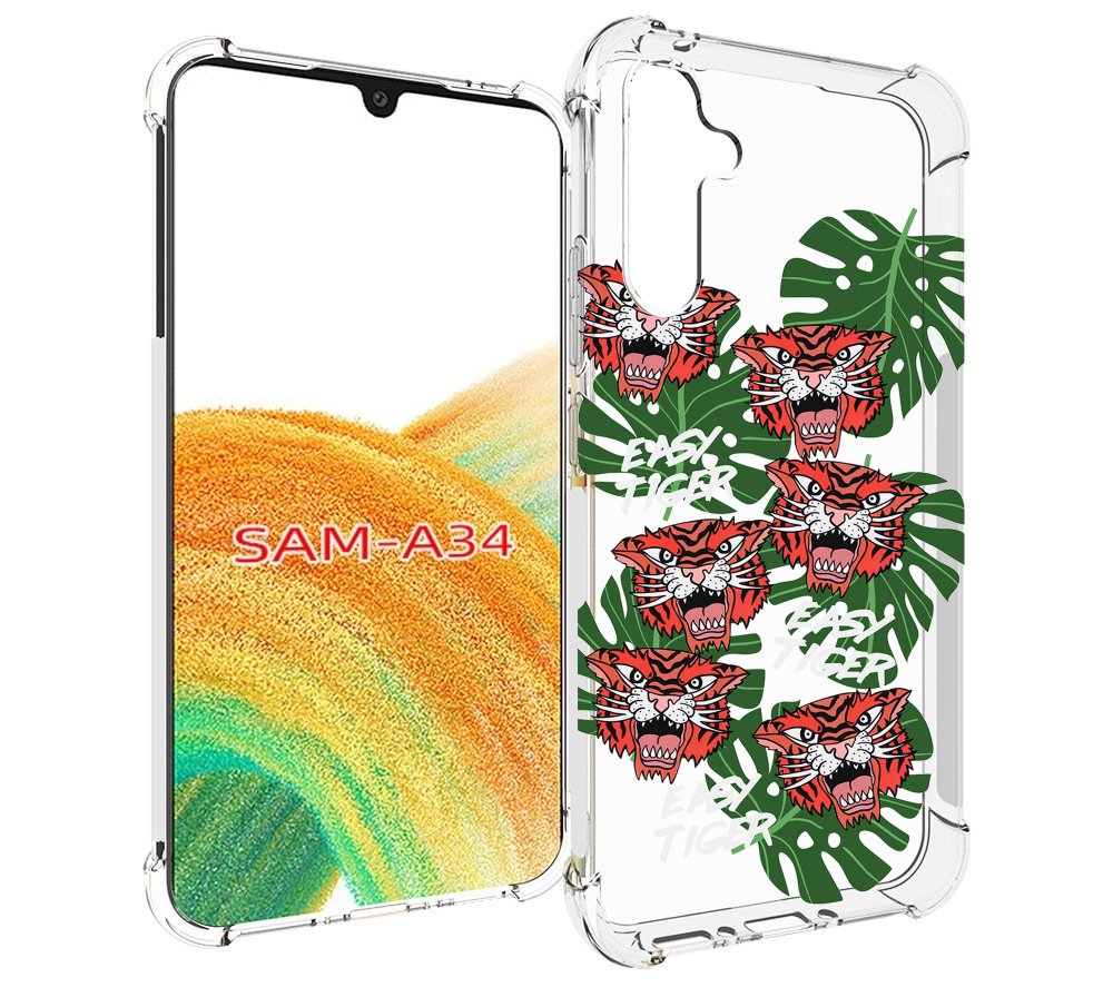 

Чехол MyPads красные-тигры для Samsung Galaxy A34, Tocco