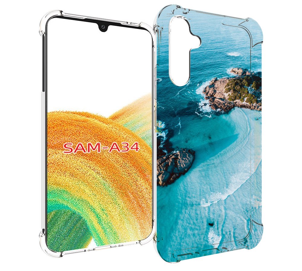 

Чехол MyPads красивый голубой залив для Samsung Galaxy A34, Tocco