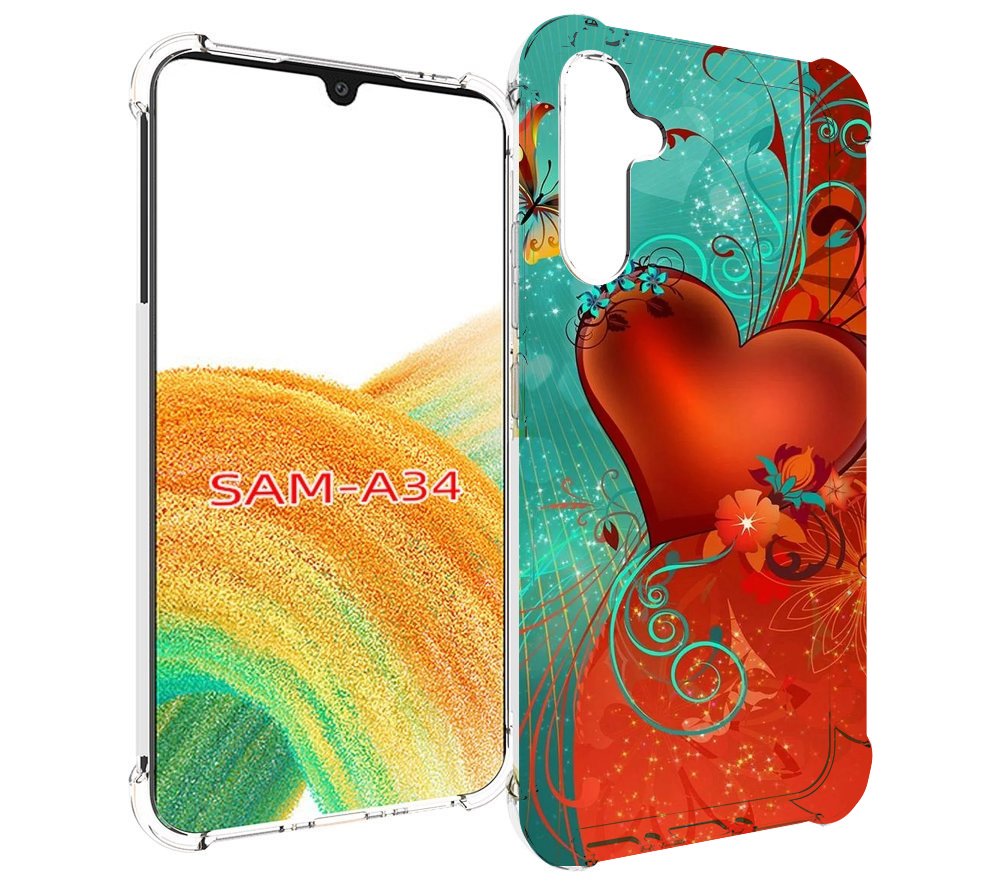

Чехол MyPads красивые-яркие-сердечки для Samsung Galaxy A34, Tocco