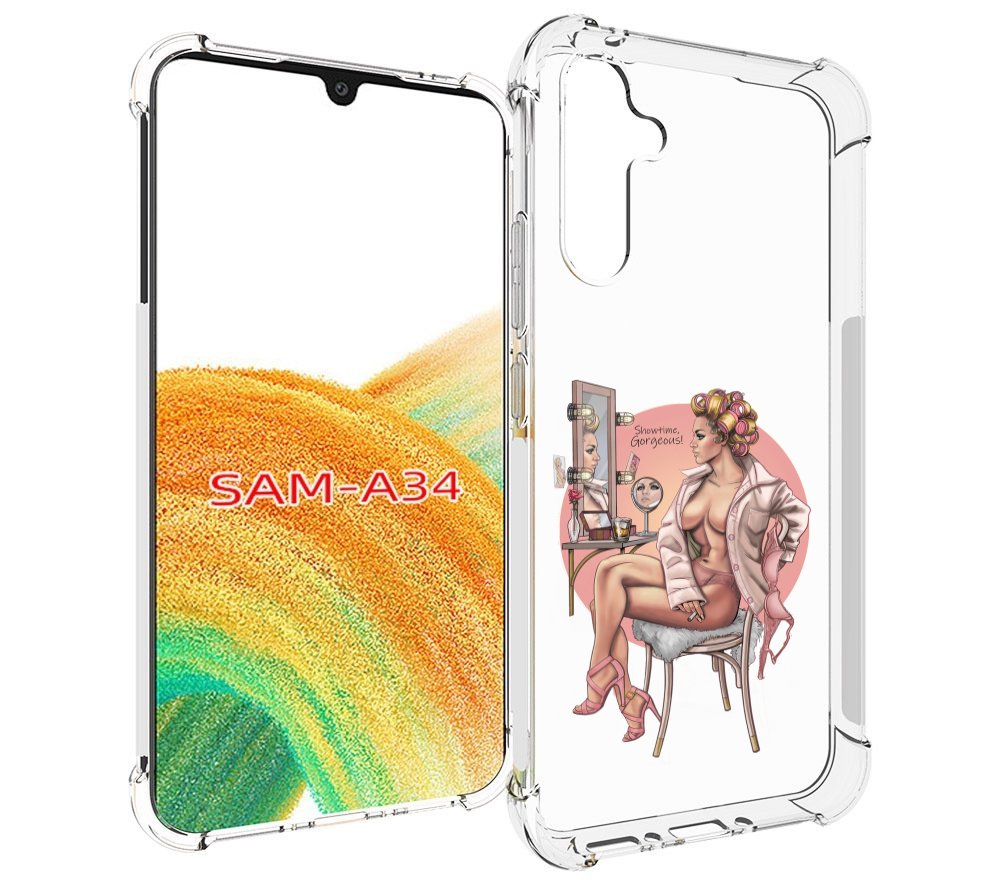 

Чехол MyPads красивая-девушка-с-зеркалом женский для Samsung Galaxy A34, Tocco
