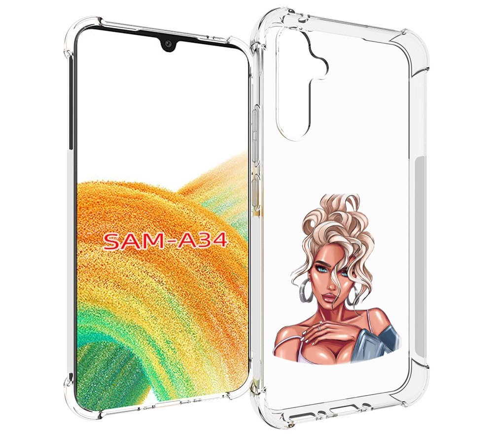 

Чехол MyPads красивая-блондинка женский для Samsung Galaxy A34, Tocco