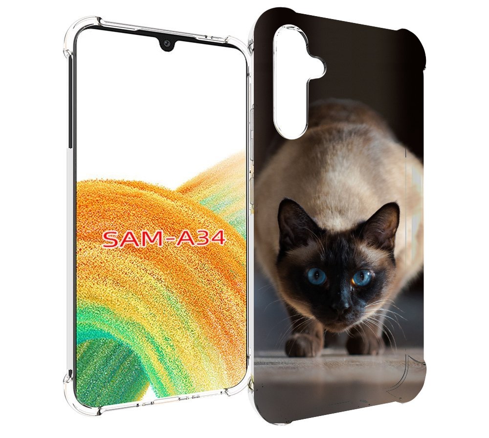 

Чехол MyPads кошка сиамская для Samsung Galaxy A34, Tocco