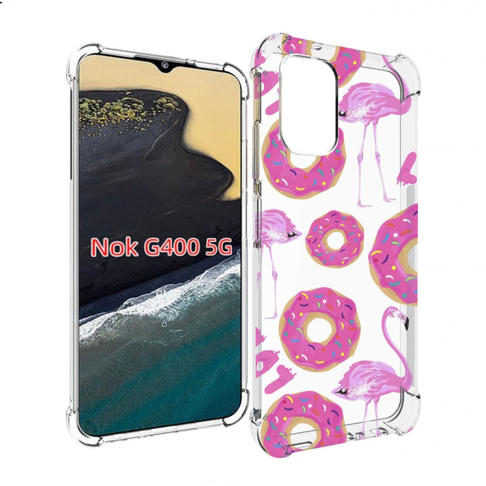 

Чехол MyPads пончики-фламинго для Nokia G400 5G, Прозрачный, Tocco