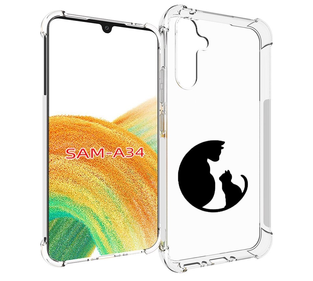 

Чехол MyPads коты в полукруге для Samsung Galaxy A34, Tocco