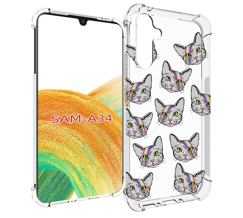 

Чехол MyPads кот-с-молнией-на-лбу для Samsung Galaxy A34, Tocco