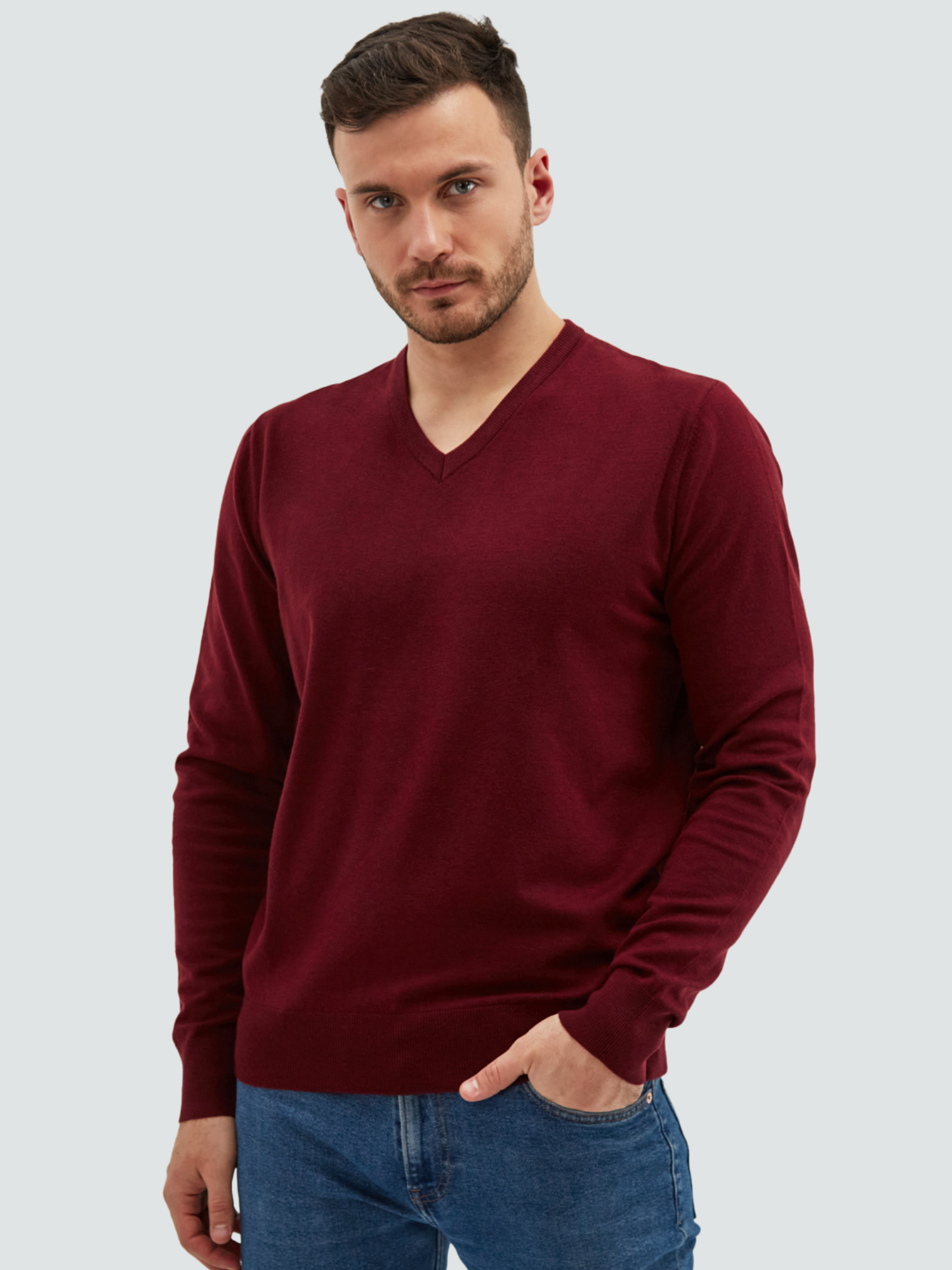Пуловер мужской MANAFOFF 8106 красный XXXL