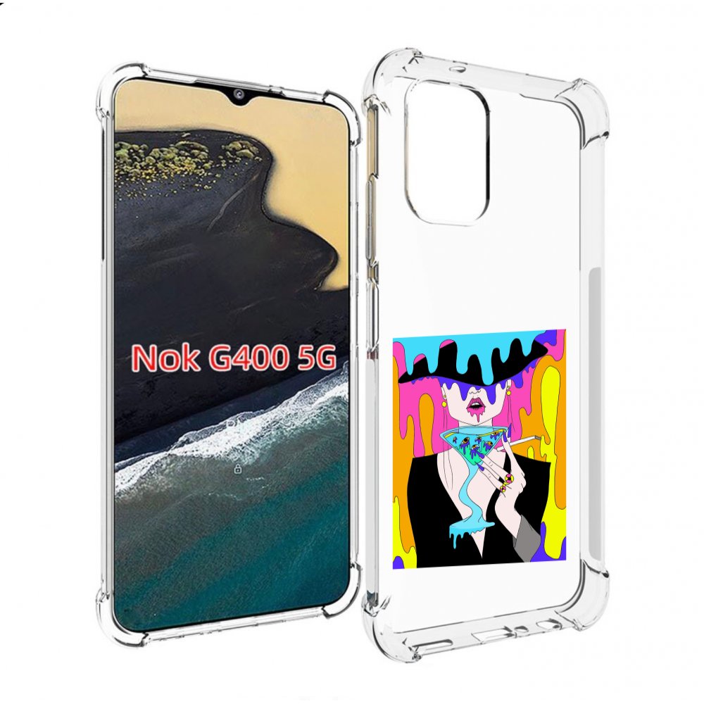 

Чехол MyPads плавленая девушка акварель женский для Nokia G400 5G, Прозрачный, Tocco