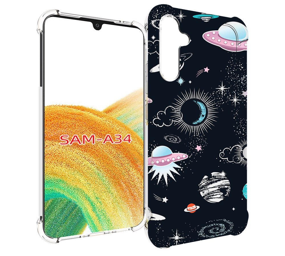 

Чехол MyPads космос-мини-картинки для Samsung Galaxy A34, Tocco