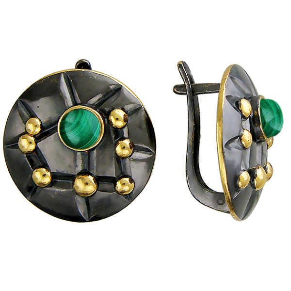 

Серьги женские из серебра Эстет 51С451336ПЧ, малахит, 51С451336ПЧ