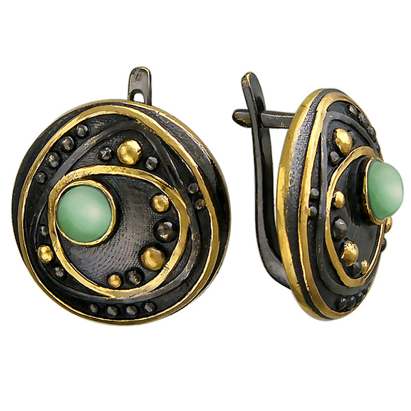 

Серьги женские из серебра Эстет 51С451335ПЧ, нефрит, 51С451335ПЧ