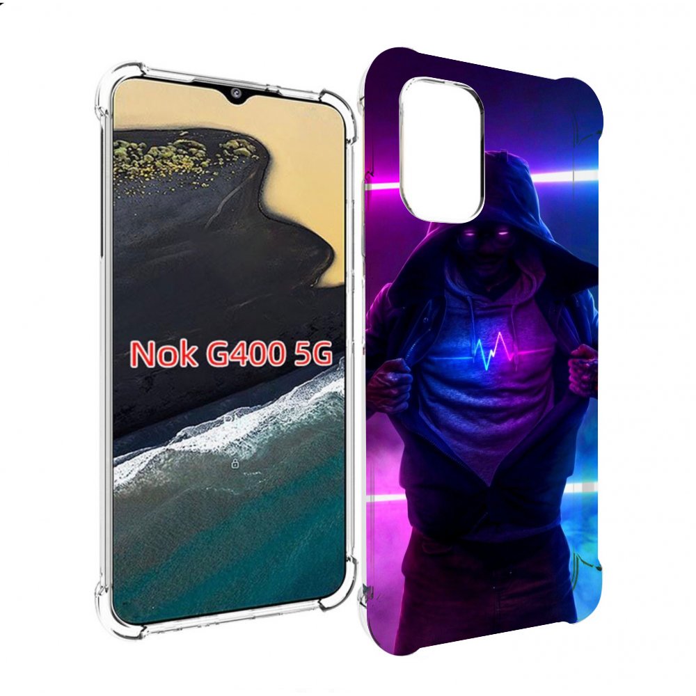 

Чехол MyPads парень в капюшоне неоновый для Nokia G400 5G, Прозрачный, Tocco