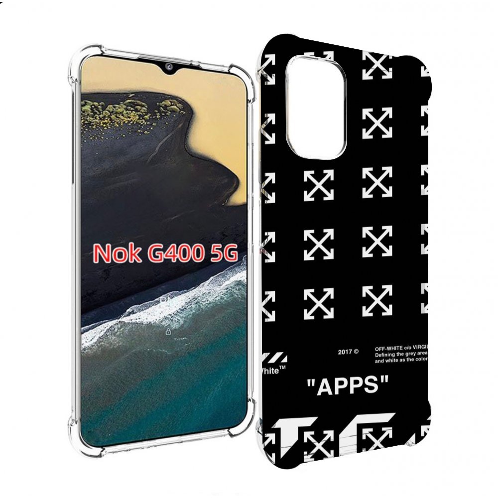 

Чехол MyPads оф-вайт-значки для Nokia G400 5G, Прозрачный, Tocco