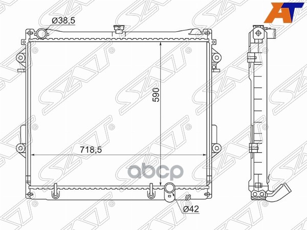 

SAT Радиатор TOYOTA LAND CRUISER 200/LEXUS LX570 2UZ-FE/1/3UR 07-