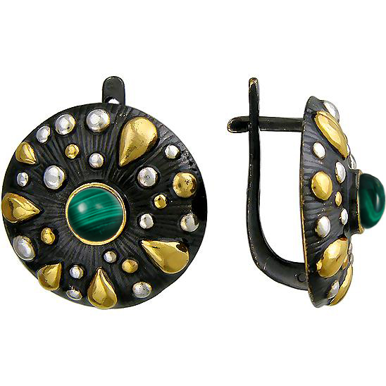 

Серьги женские из серебра Эстет 51С451333ПЧ, малахит, 51С451333ПЧ