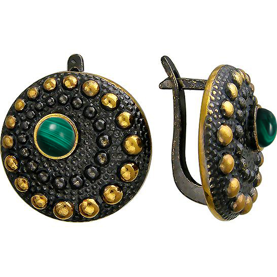 

Серьги женские из серебра Эстет 51С451331ПЧ, малахит, 51С451331ПЧ