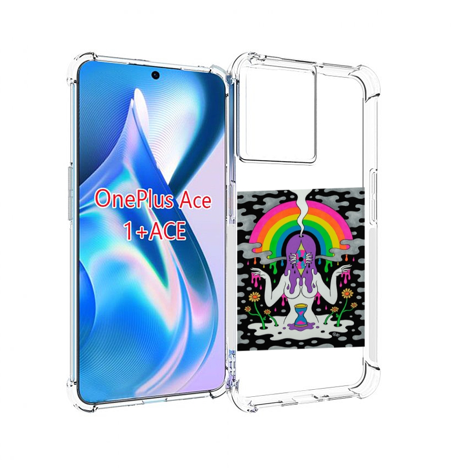 

Чехол MyPads девушка с радугой абстракция женский для OnePlus Ace, Прозрачный, Tocco
