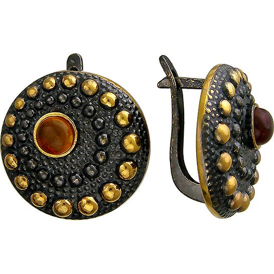 

Серьги женские из серебра Эстет 51С451331ПЧ, янтарь, 51С451331ПЧ