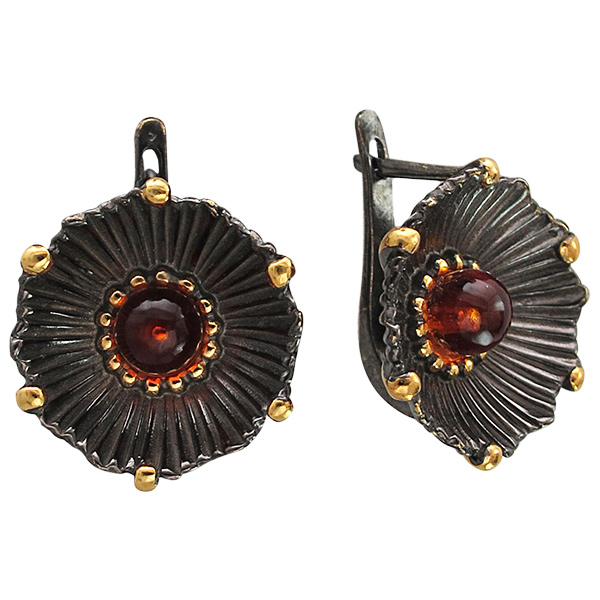 

Серьги женские из серебра Эстет 51С451082ПЧ, янтарь, 51С451082ПЧ