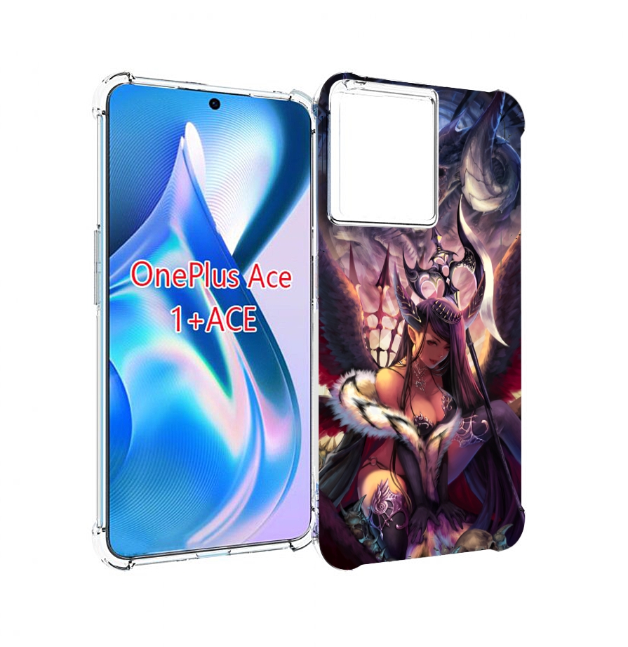 

Чехол MyPads девушка с демоном на фоне женский для OnePlus Ace, Прозрачный, Tocco