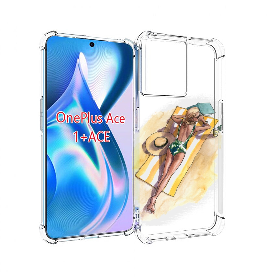 

Чехол MyPads девушка на пляже женский для OnePlus Ace, Прозрачный, Tocco