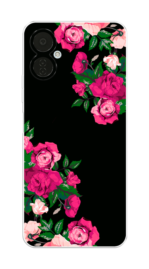 

Чехол на Tecno Camon 19 Neo "Розы фуксия", Черный;розовый;зеленый, 302350-1