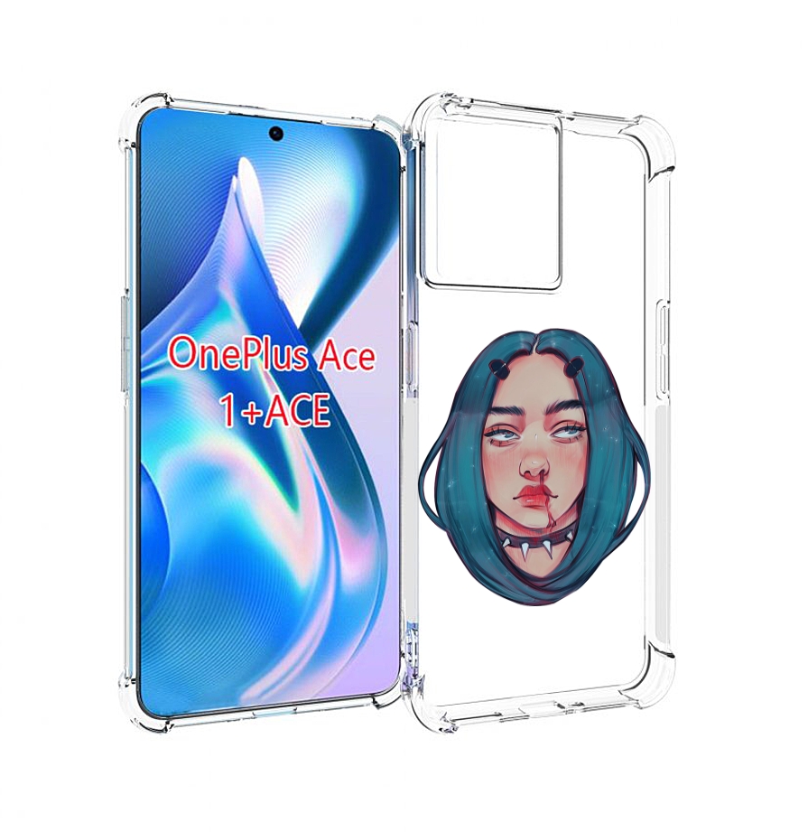 

Чехол MyPads грустная-девушка-с-синими-волосами для OnePlus Ace, Прозрачный, Tocco