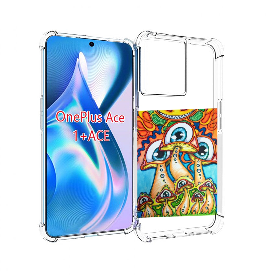 

Чехол MyPads грибы с глазами для OnePlus Ace, Прозрачный, Tocco