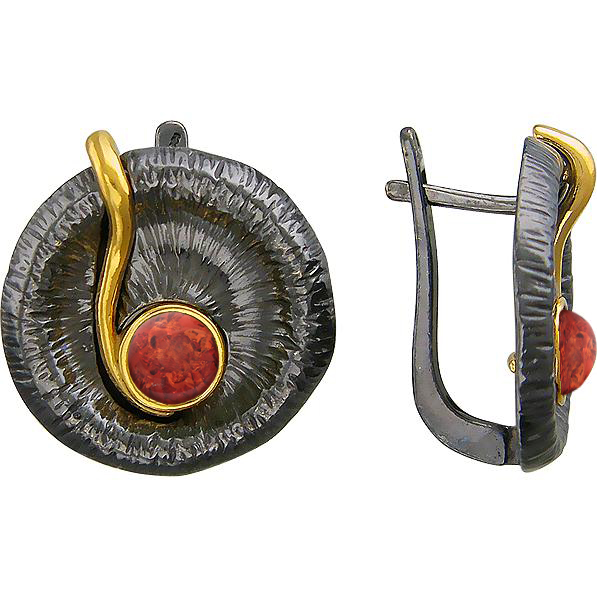 

Серьги женские из серебра Эстет 51С451051ПЧ, янтарь, 51С451051ПЧ