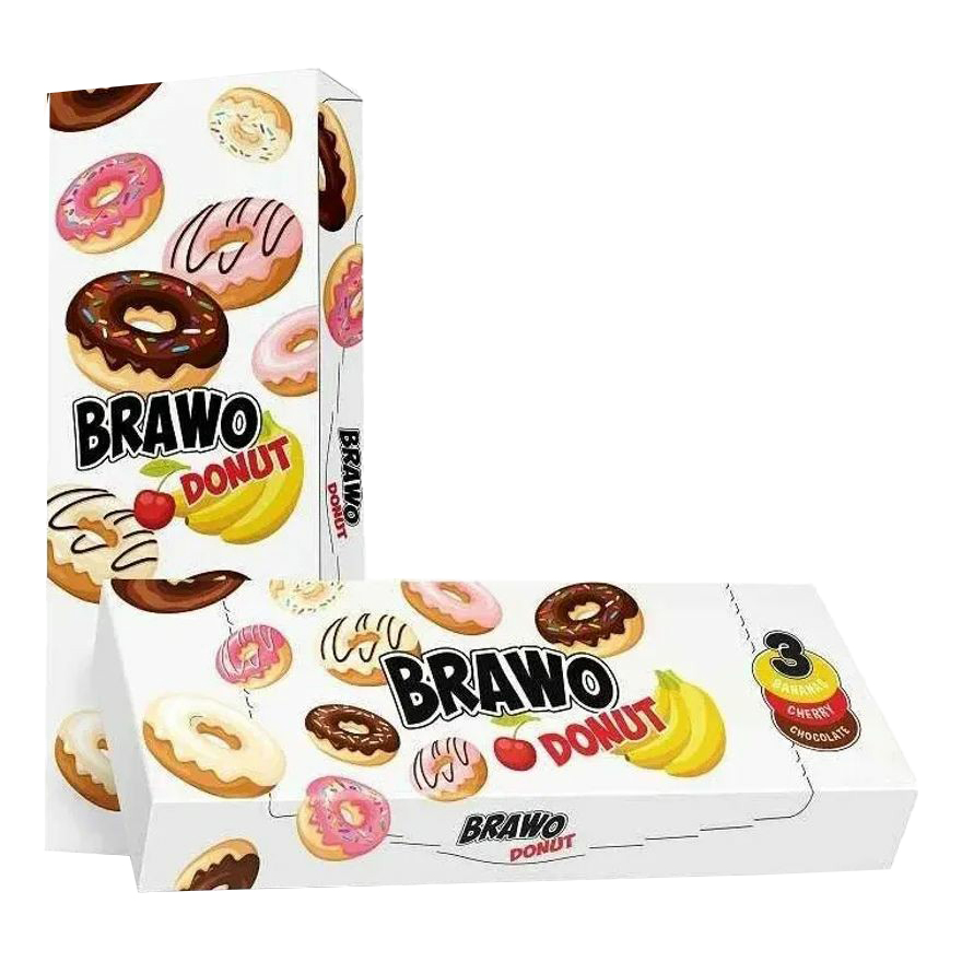 

Набор кексов Brawo Donut вишня-банан-шоколад частично глазированные 120 г 3 шт