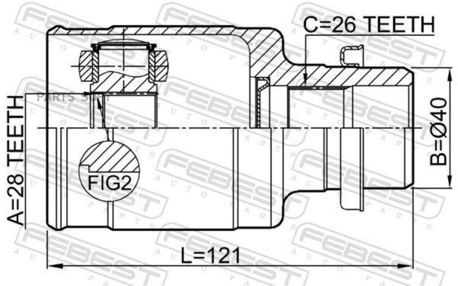 

FEBEST ШРУС внутренний правый 28x40x26 SUZUKI SWIFT 2010-2017 0711-AZG413RH, 0711AZG413RH