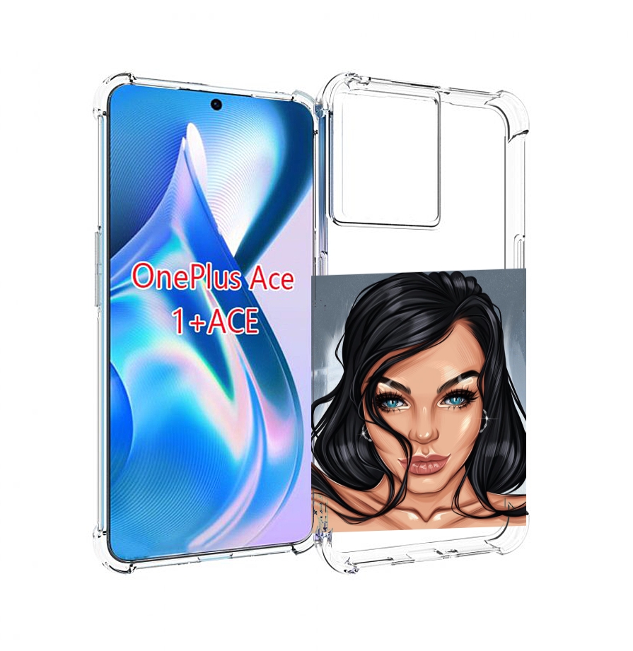 

Чехол MyPads голубые-глаза-у-брюнетки женский для OnePlus Ace, Прозрачный, Tocco