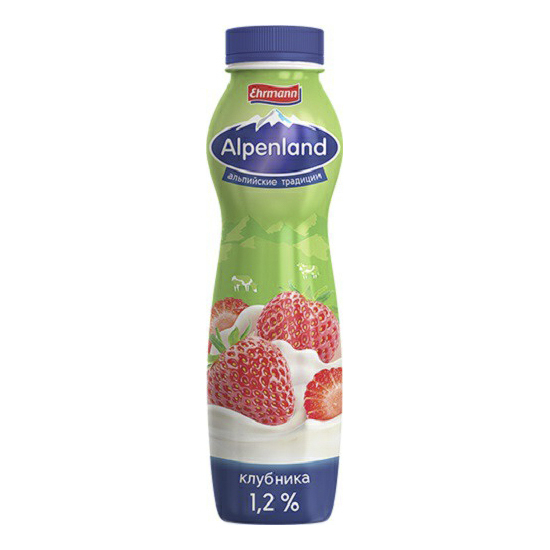 

Йогурт питьевой Alpenland клубника 1,2% БЗМЖ 290 г