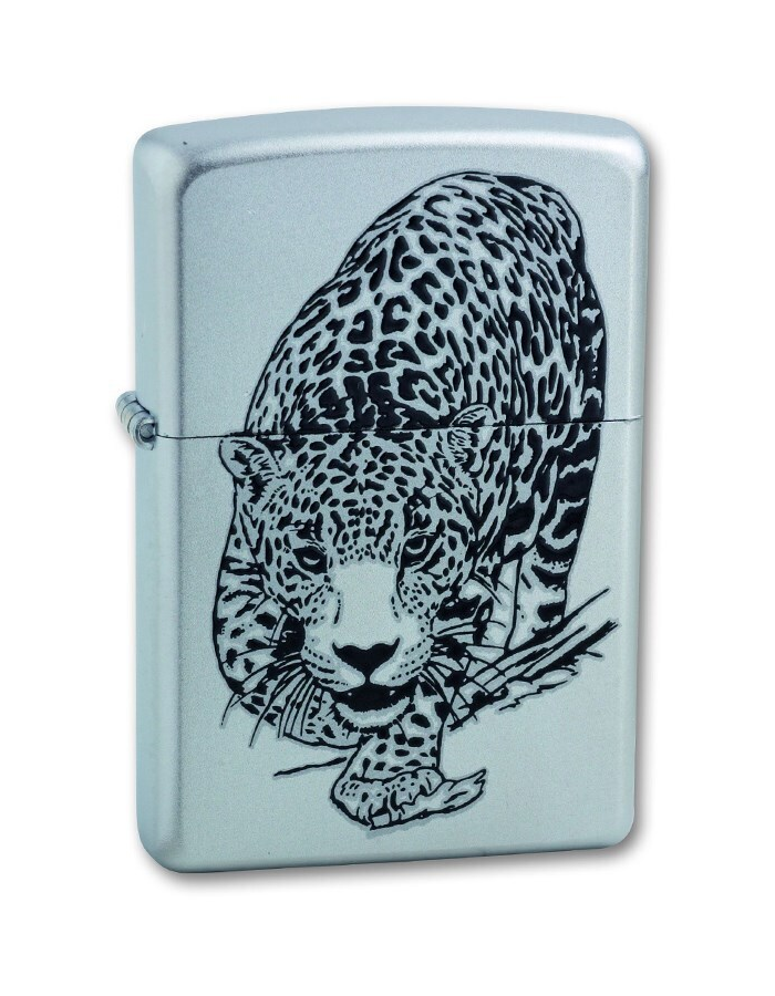 

Зажигалка ZIPPO Leopard, с покрытием Satin Chrome™, латунь/сталь, серебристая, матовая, Серебристый;черный, Leopard