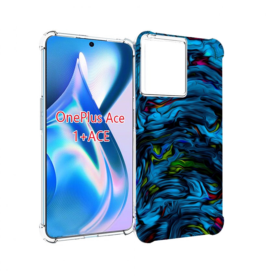 

Чехол MyPads голубая краска в темноте для OnePlus Ace, Прозрачный, Tocco
