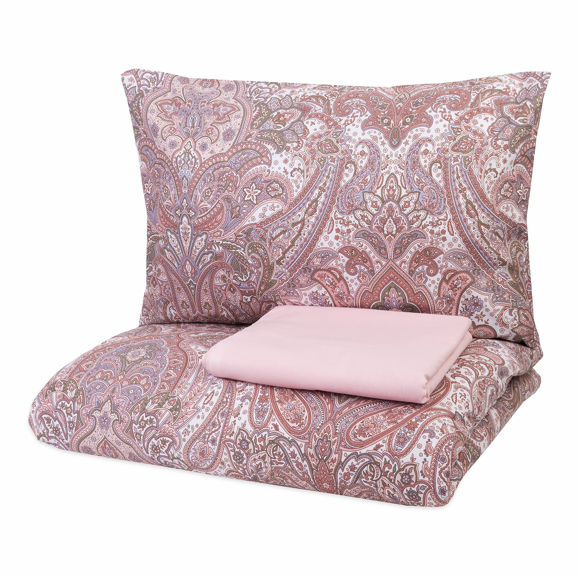 фото Комплект постельного белья actuel евро хлопок розовый