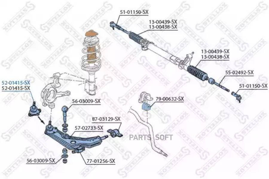 

52-01415-SX_опора шаровая Alfa Romeo 164 2.0/2.5TD <98