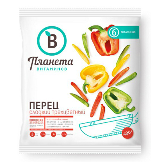 

Перец сладкий трехцветный Планета Витаминов замороженный 400 г