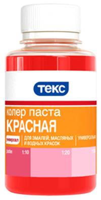 ТЕКС колер паста универсальная N1 красная 01л 162₽