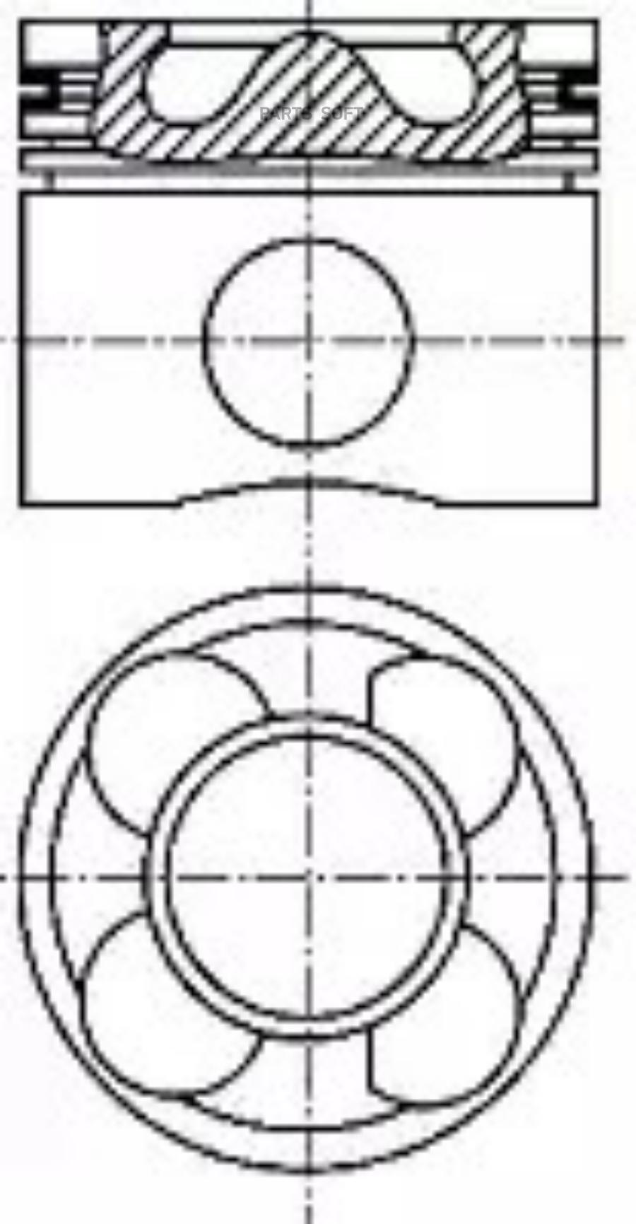 

Поршень MERCEDES 2.2-3.2D mot.OM646-648 D=88.01мм +05мм