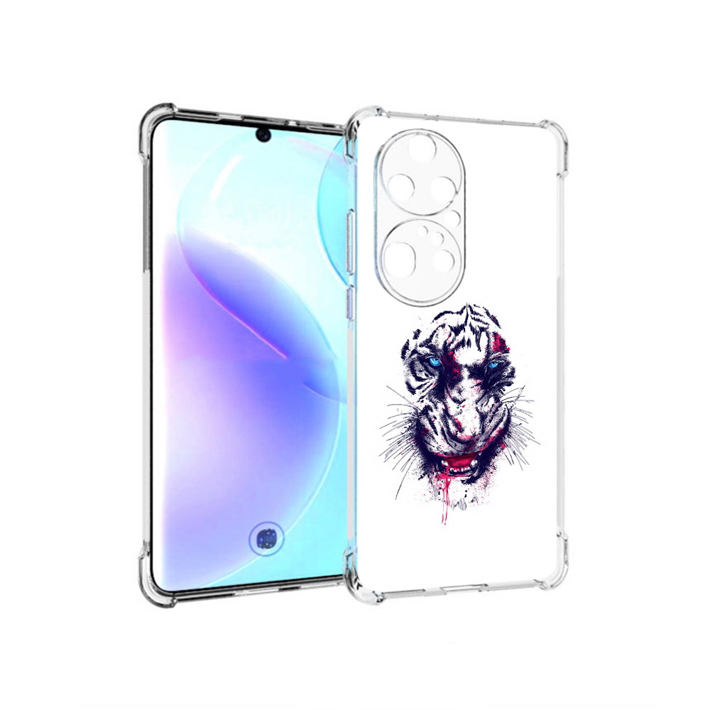 

Чехол MyPads Tocco для Huawei P50 Pro безумный тигр, Прозрачный, Tocco
