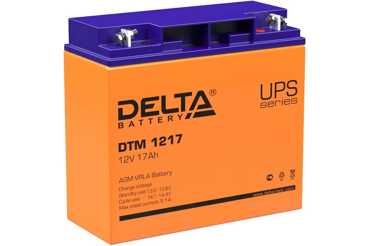 Аккумуляторная батарея для ИБП Delta DTM 1217 12В,  17Ач