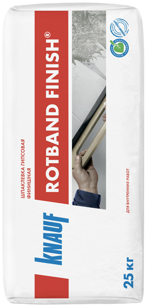 KNAUF Rotband Finish шпаклевка гипсовая финишная (25кг) шпаклевка финишная гипсовая кнауф ротбанд финиш 25 кг