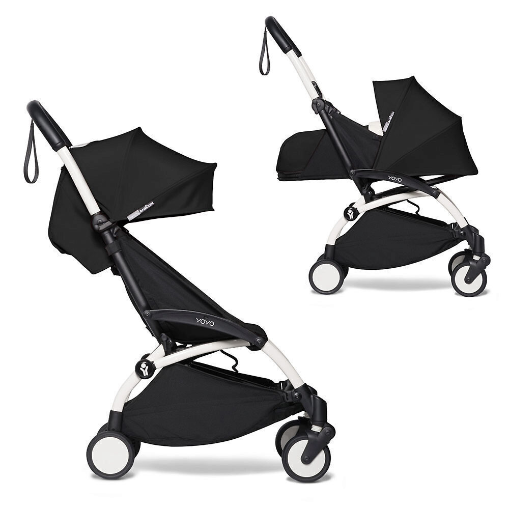 Коляска 2 в 1 с люлькой Babyzen YOYO Newborn Pack Black, белая рама коляска babyzen yoyo2 2 в 1 с жесткой люлькой black белая рама